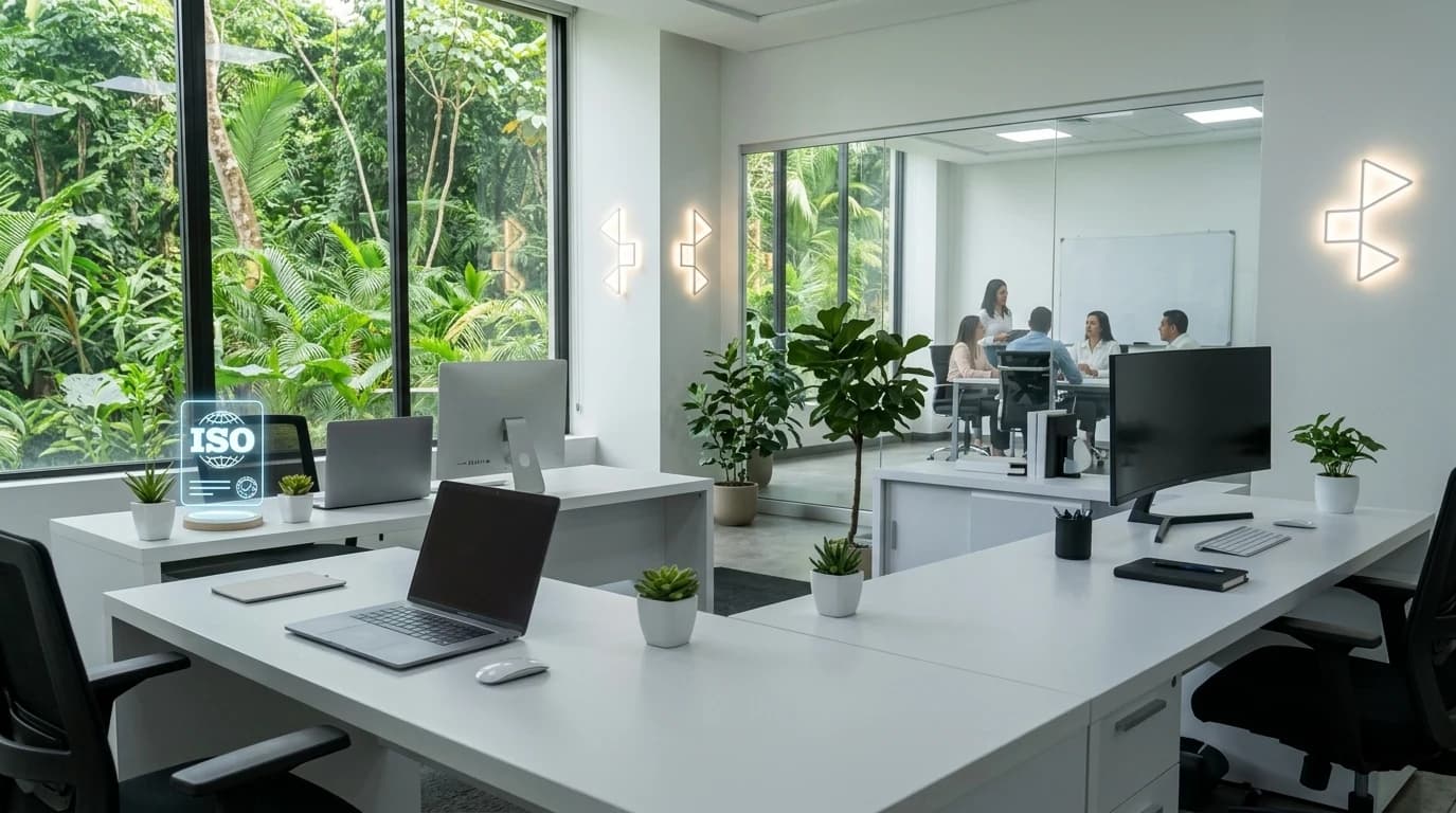 Oficinas corporativas modernas y entorno ISO NeoGestión
